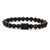 Basic Classic Style Round Natural Stone Agate Beaded Unisex Bracelets