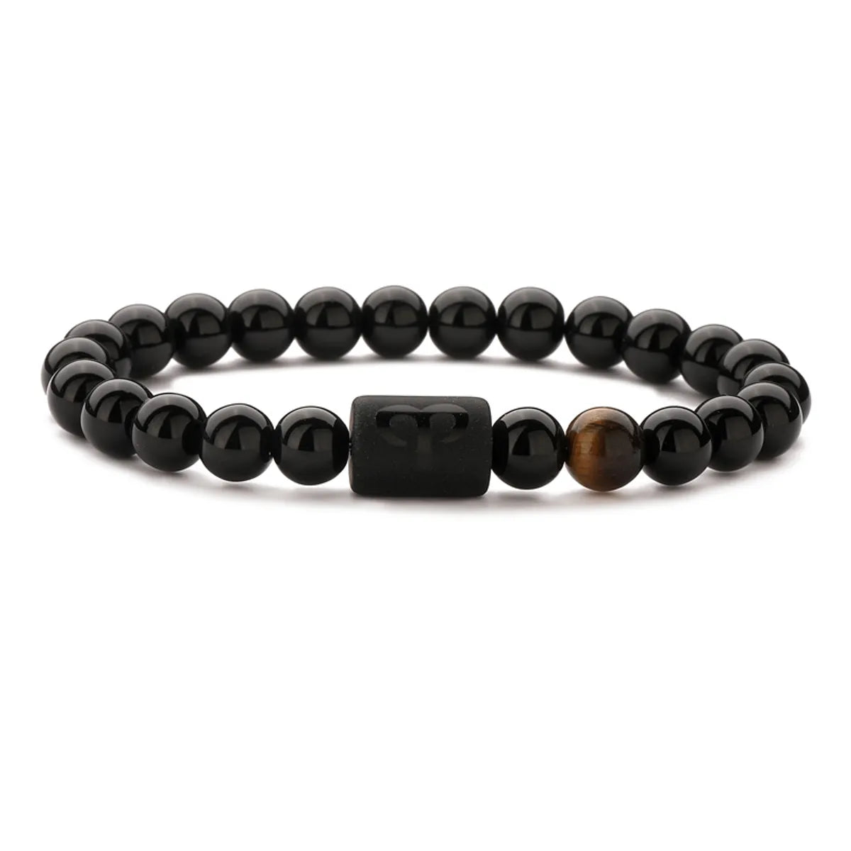 Basic Classic Style Round Natural Stone Agate Beaded Unisex Bracelets