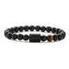 Basic Classic Style Round Natural Stone Agate Beaded Unisex Bracelets