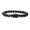 Basic Classic Style Round Natural Stone Agate Beaded Unisex Bracelets