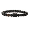 Basic Classic Style Round Natural Stone Agate Beaded Unisex Bracelets