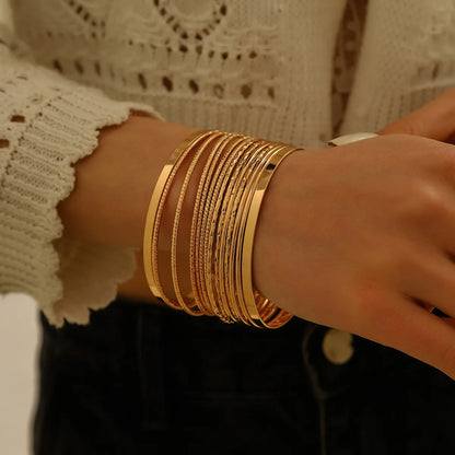 Basic Classic Style Solid Color Alloy Wholesale Bangle