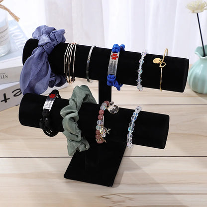 Basic Classic Style Solid Color Flannel Plush Jewelry Rack