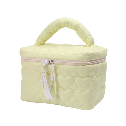 Basic Classic Style Solid Color Polyester Square Makeup Bags