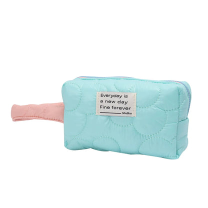 Basic Classic Style Solid Color Polyester Square Makeup Bags