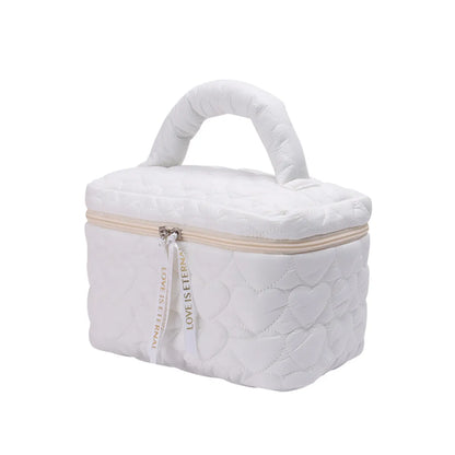 Basic Classic Style Solid Color Polyester Square Makeup Bags