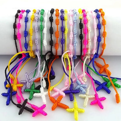 Basic Classic Style Solid Color Polyester Wholesale Drawstring Bracelets