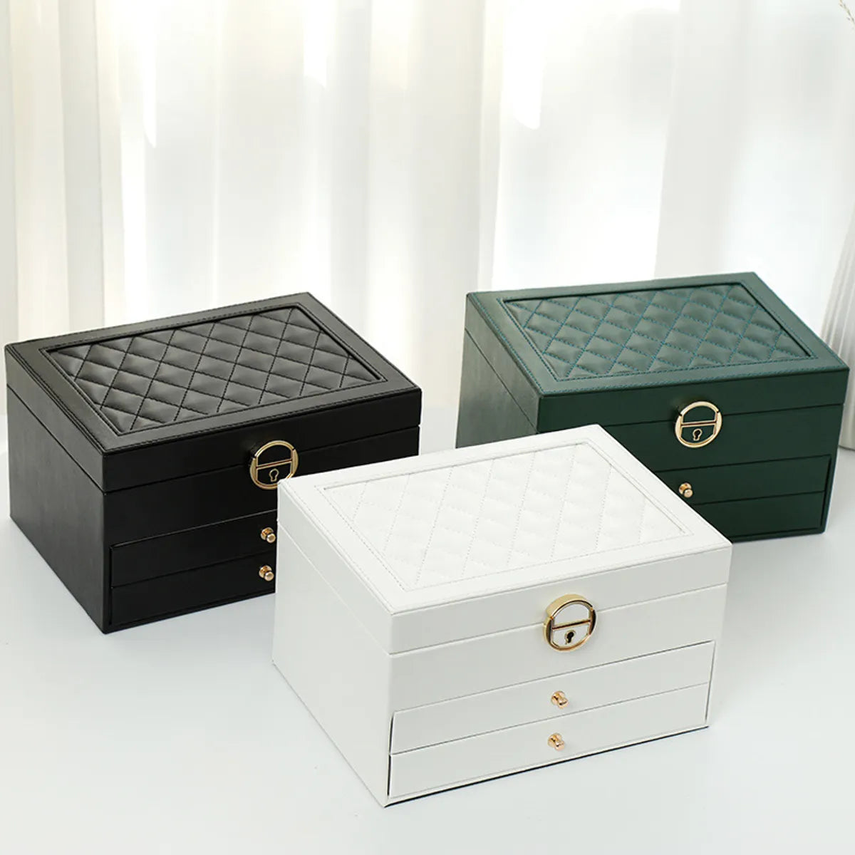 Basic Classic Style Solid Color Pu Leather Jewelry Boxes