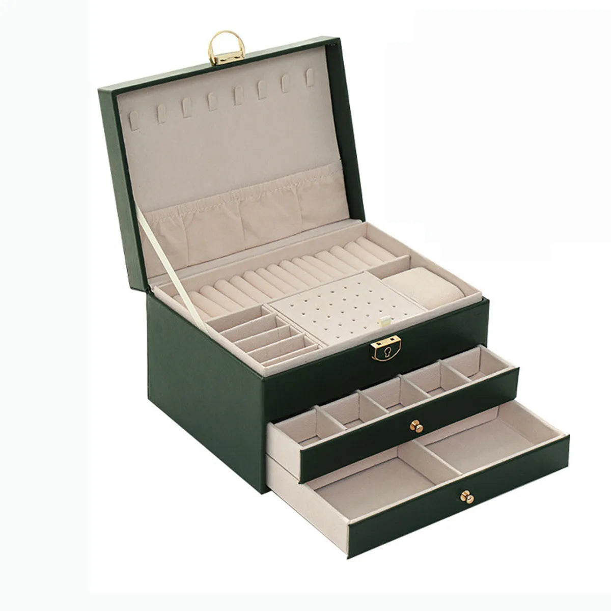 Basic Classic Style Solid Color Pu Leather Jewelry Boxes