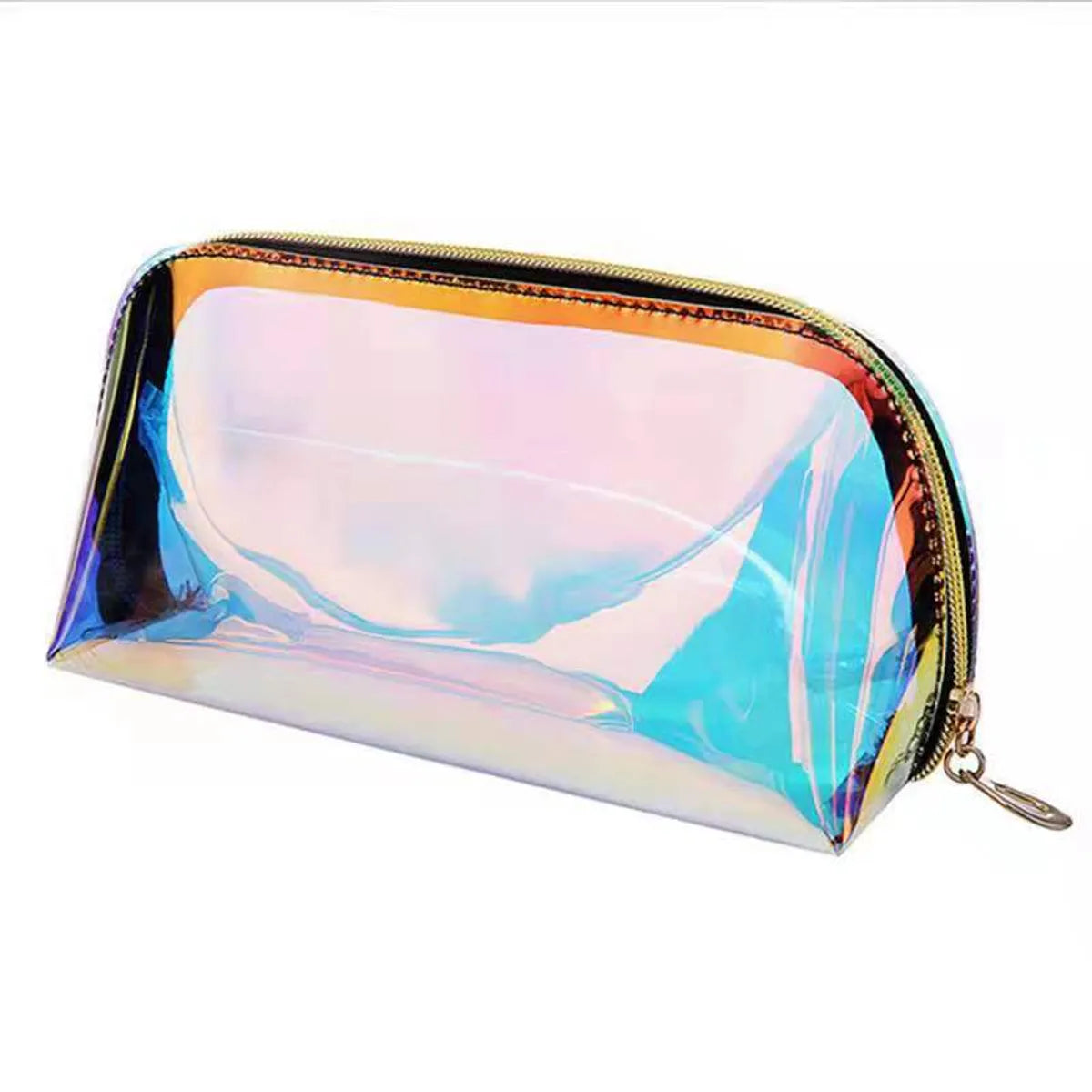 Basic Classic Style Solid Color PVC Square Makeup Bags