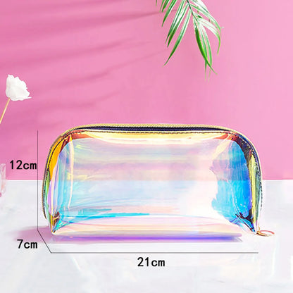 Basic Classic Style Solid Color PVC Square Makeup Bags