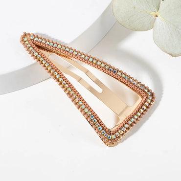 Basic Classic Style Triangle Alloy Plating Inlay Rhinestones Hair Clip