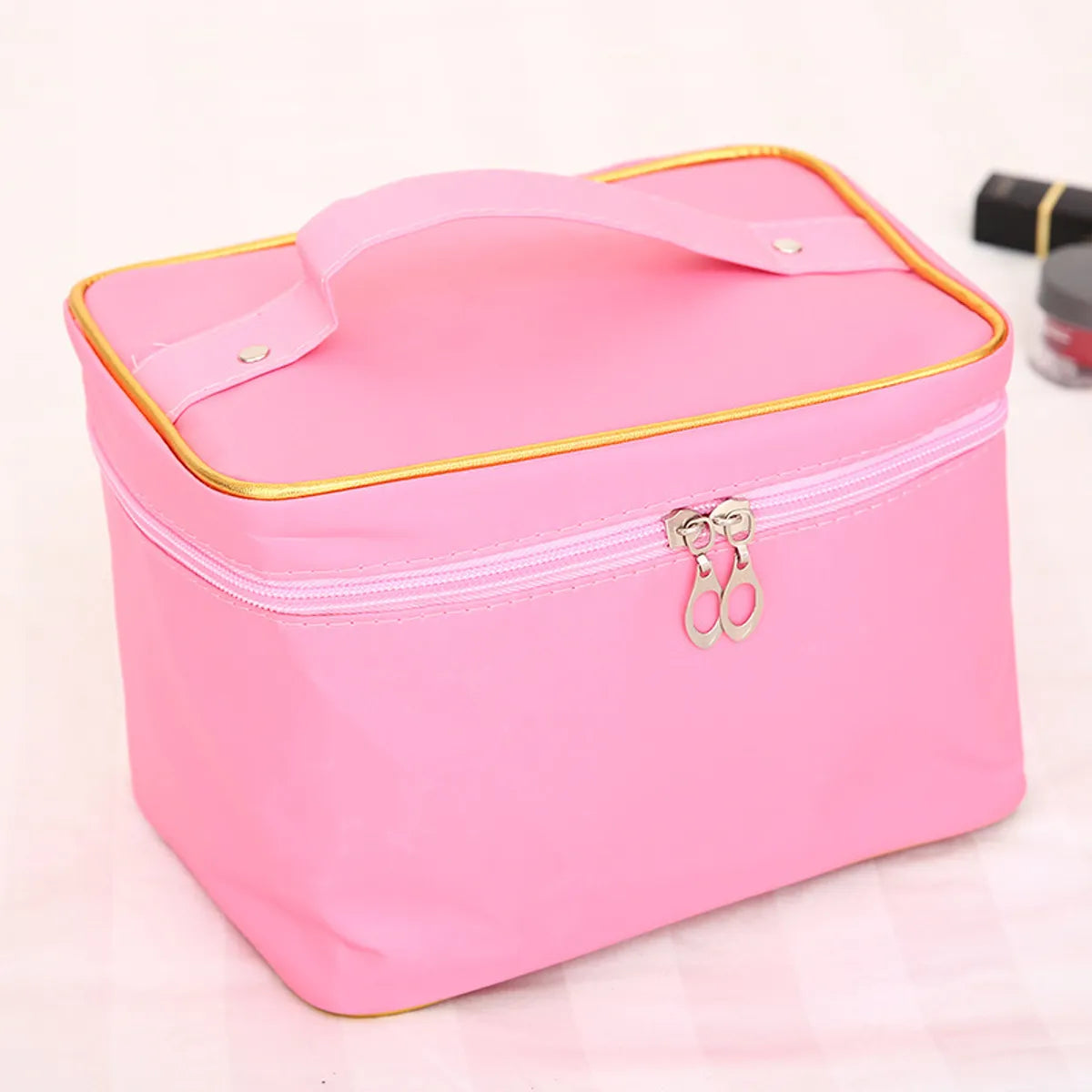 Basic Color Block Polyester Square Makeup Bags