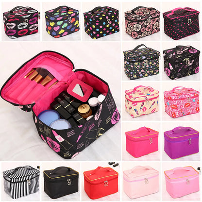 Basic Color Block Polyester Square Makeup Bags