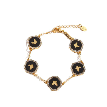 Basic Color Block Zircon Alloy Wholesale Bracelets