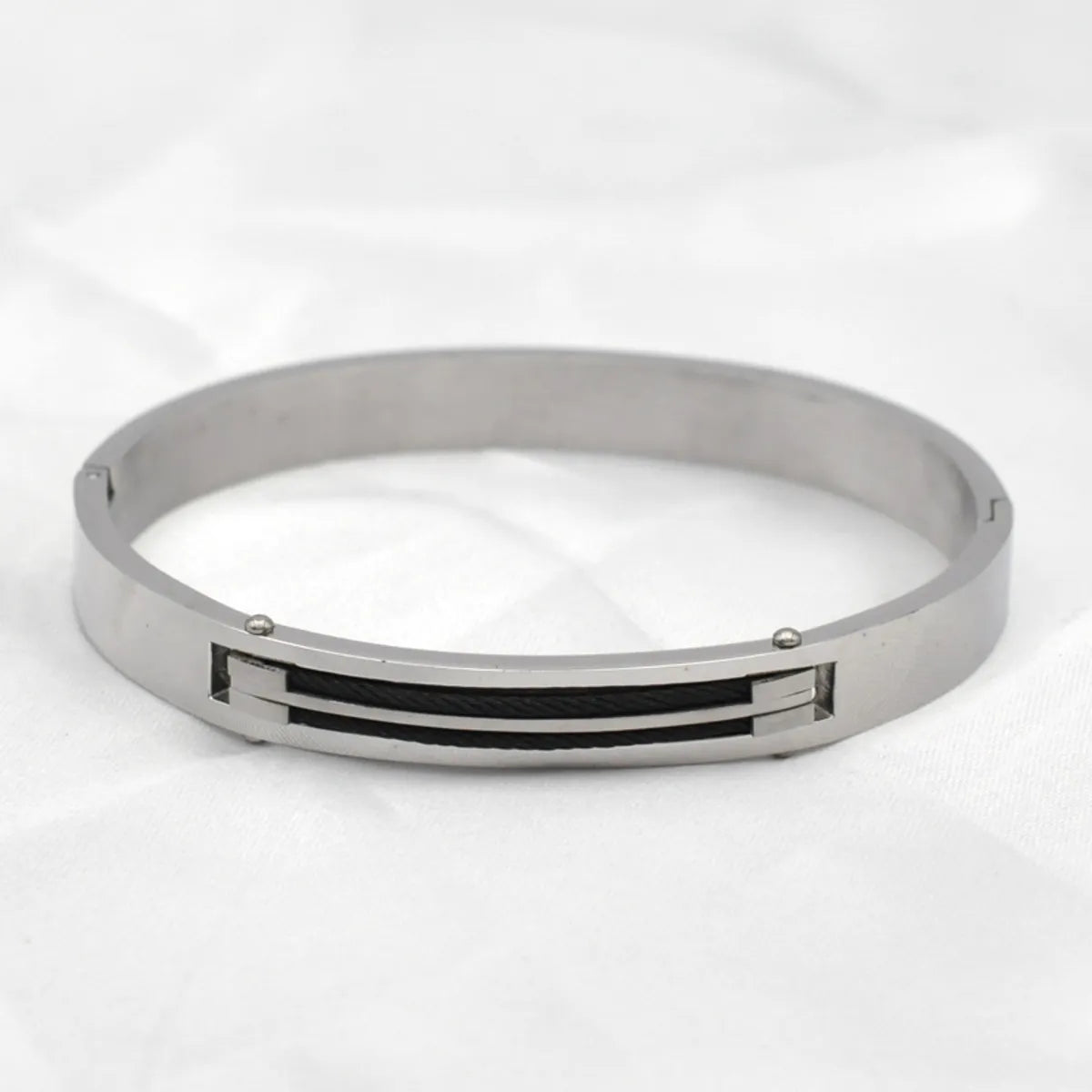 Basic Commute Solid Color Stainless Steel Plating Bangle