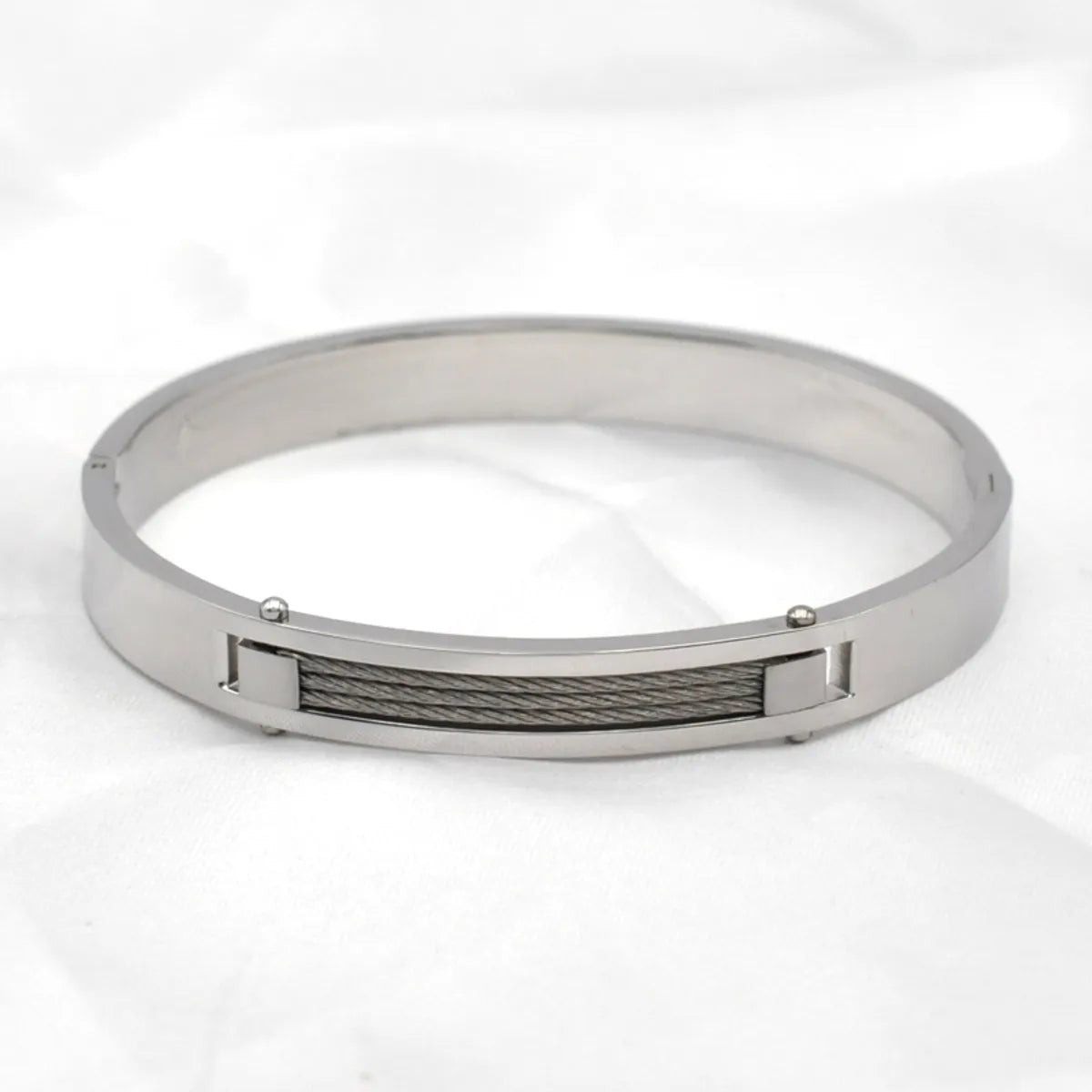 Basic Commute Solid Color Stainless Steel Plating Bangle