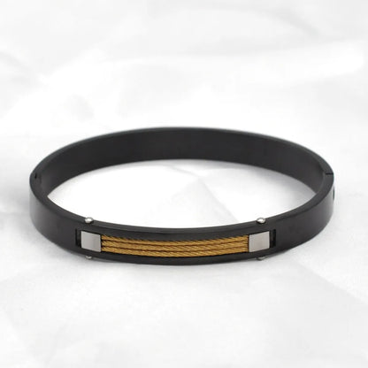 Basic Commute Solid Color Stainless Steel Plating Bangle