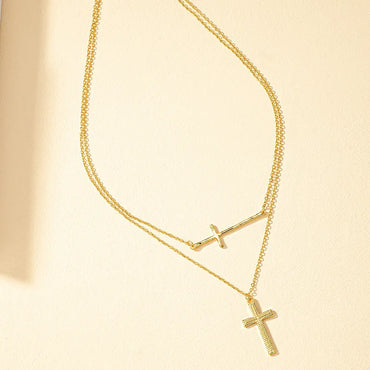 Basic Cross Alloy Plating Women'S Pendant Necklace