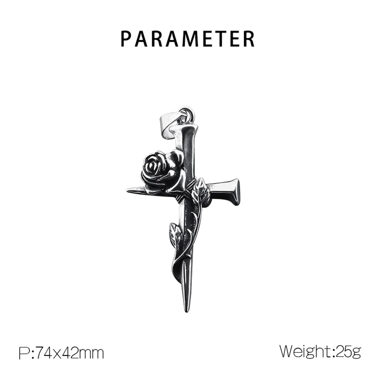 Basic Cross Stainless Steel Polishing Unisex Charms