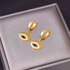 304 Stainless Steel 18K Gold Plated Basic Plating Devil'S Eye Star Rhinestones Jewelry Set