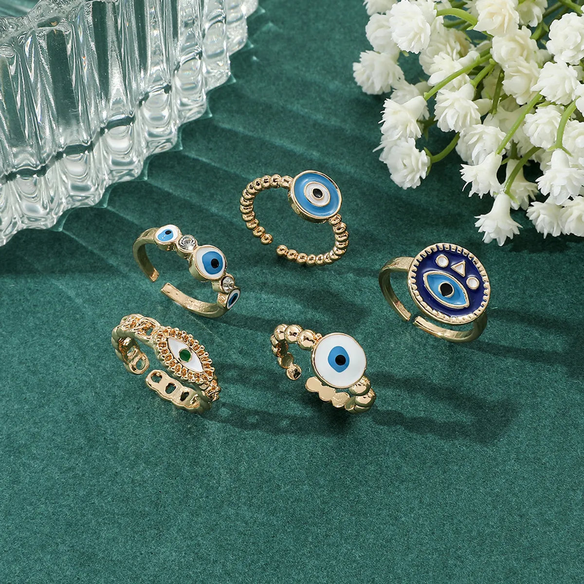 Basic Eye Alloy Enamel Plating Women's Open Rings