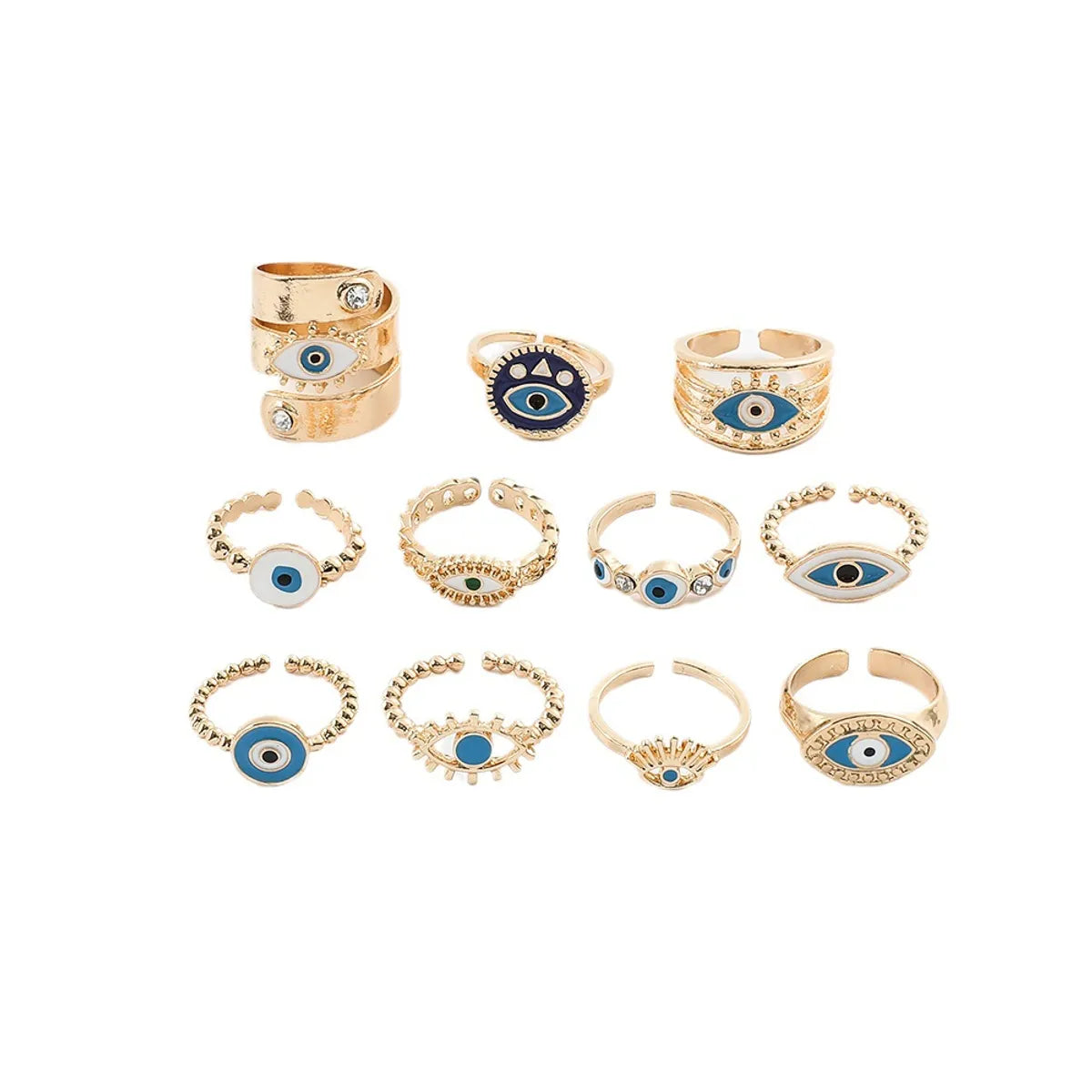 Basic Eye Alloy Enamel Plating Women's Open Rings