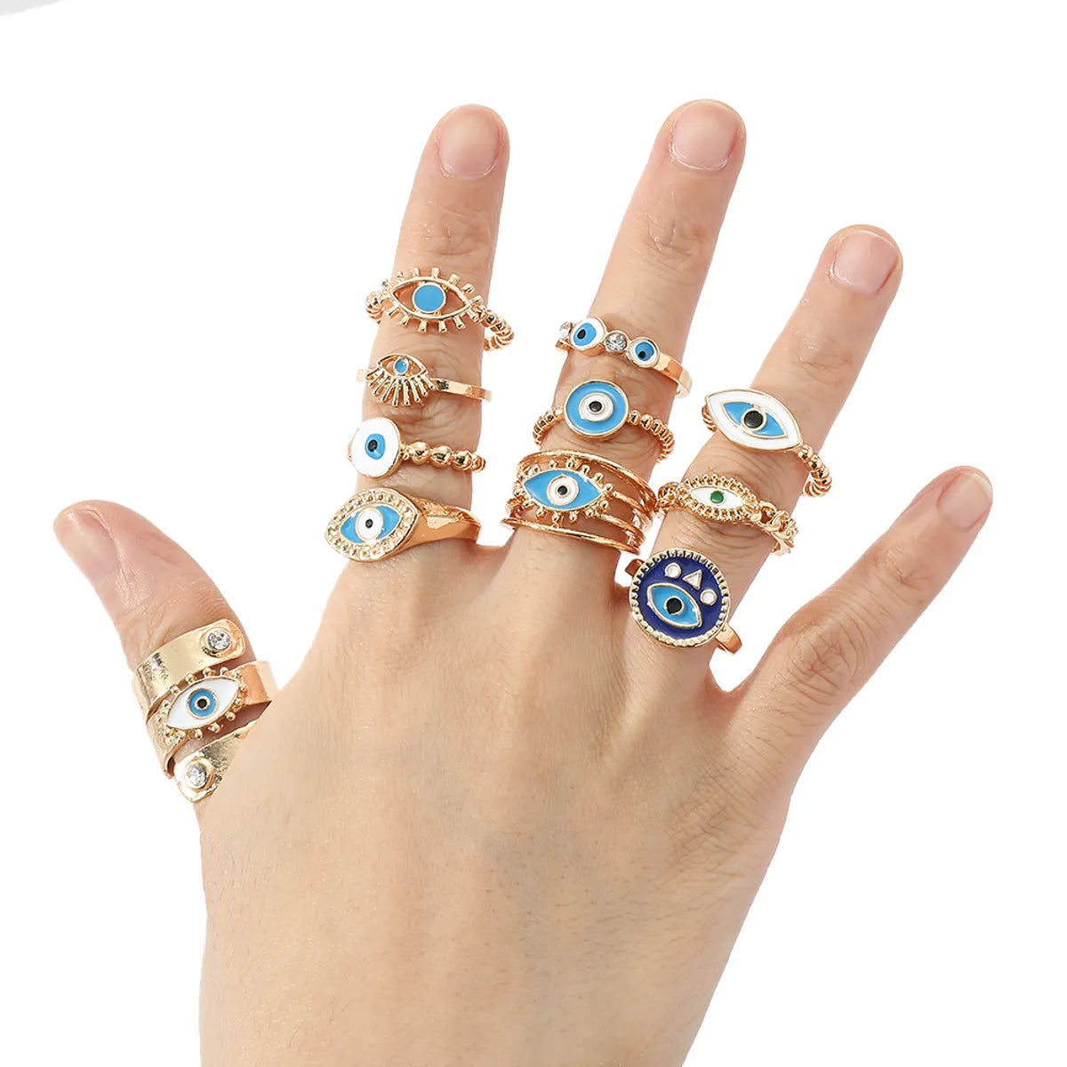 Basic Eye Alloy Enamel Plating Women's Open Rings