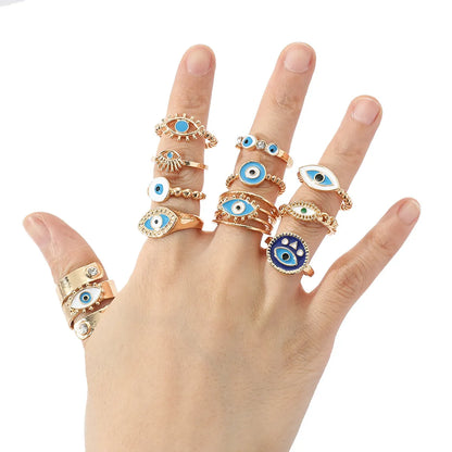 Basic Eye Alloy Enamel Plating Women's Open Rings