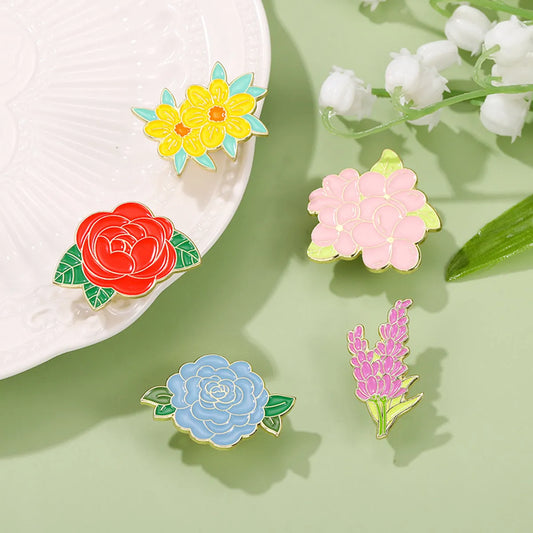 Basic Flower Alloy Enamel Women'S Brooches