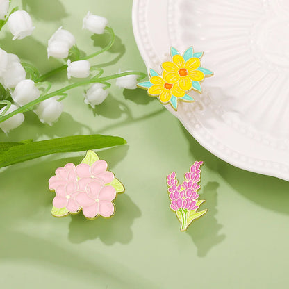 Basic Flower Alloy Enamel Women'S Brooches