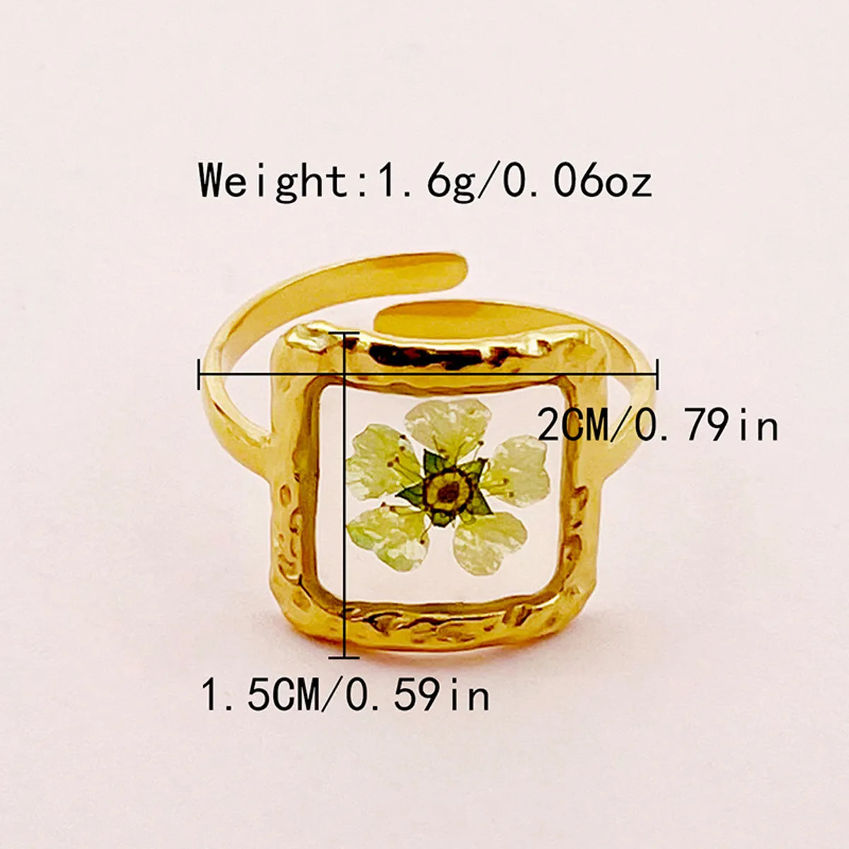 Basic Flower Stainless Steel Plating Gold Plated Open Rings