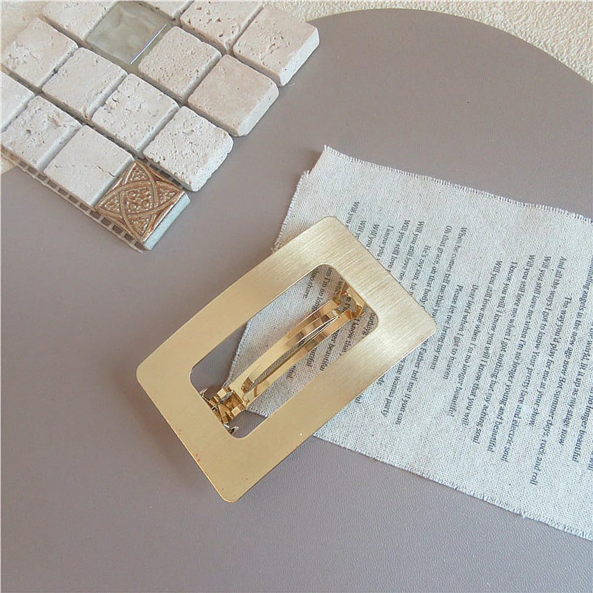 Basic Geometric Metal Handmade Hair Clip