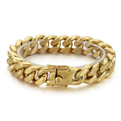 Basic Geometric Stainless Steel 18K Gold Plated No Inlaid Bracelets In Bulk