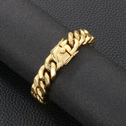 Basic Geometric Stainless Steel 18K Gold Plated No Inlaid Bracelets In Bulk