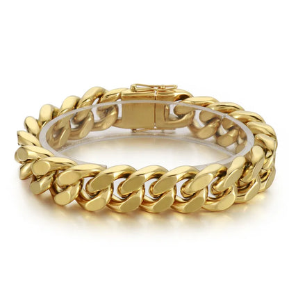 Basic Geometric Stainless Steel 18K Gold Plated No Inlaid Bracelets In Bulk