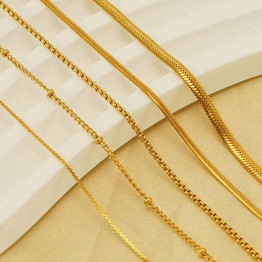 Basic Geometric Stainless Steel Plating 18k Gold Plated Necklace