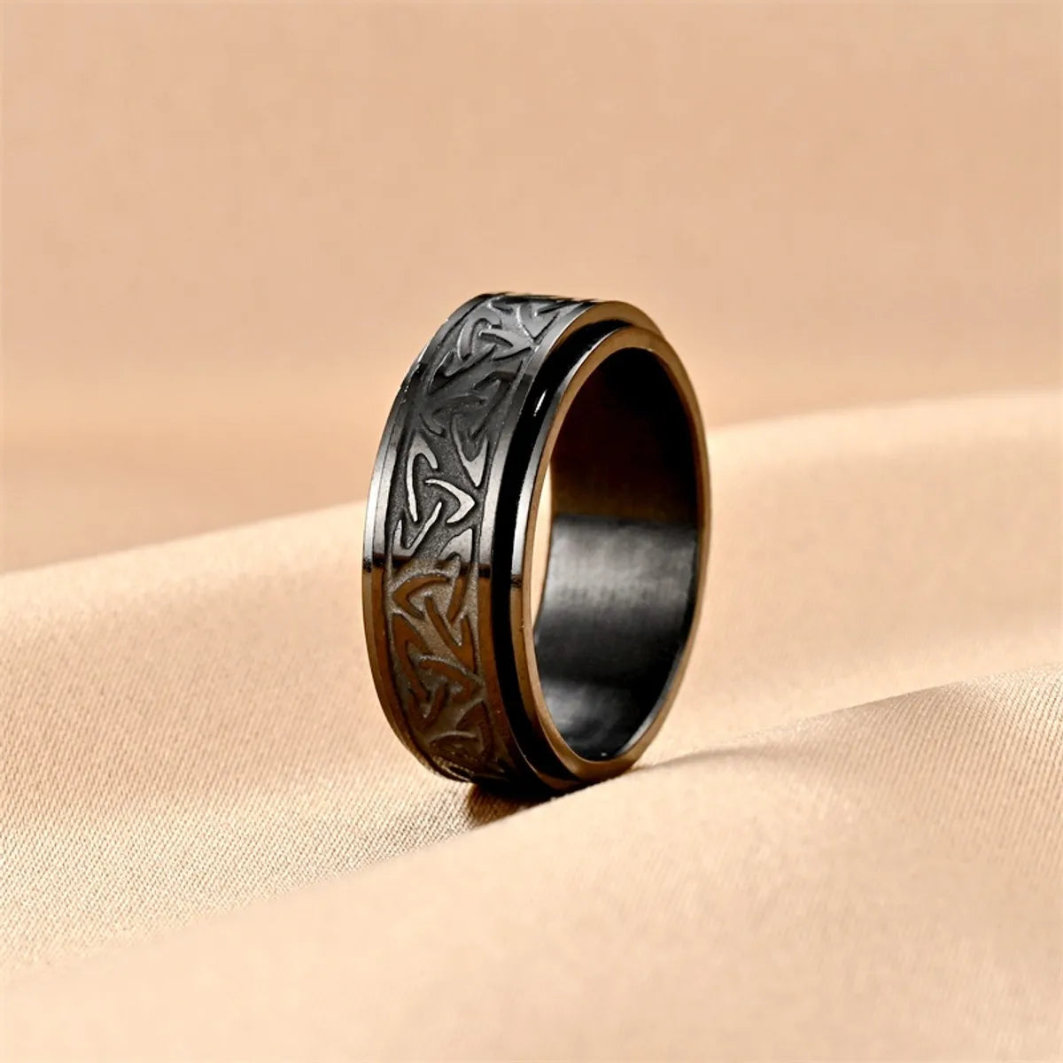 Basic Geometric Titanium Steel 18K Gold Plated Men'S Rings