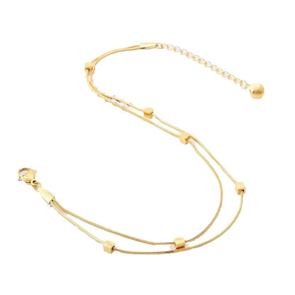 Basic Geometric Titanium Steel Plating 18k Gold Plated Bracelets