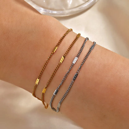 Basic Geometric Titanium Steel Plating Bracelets