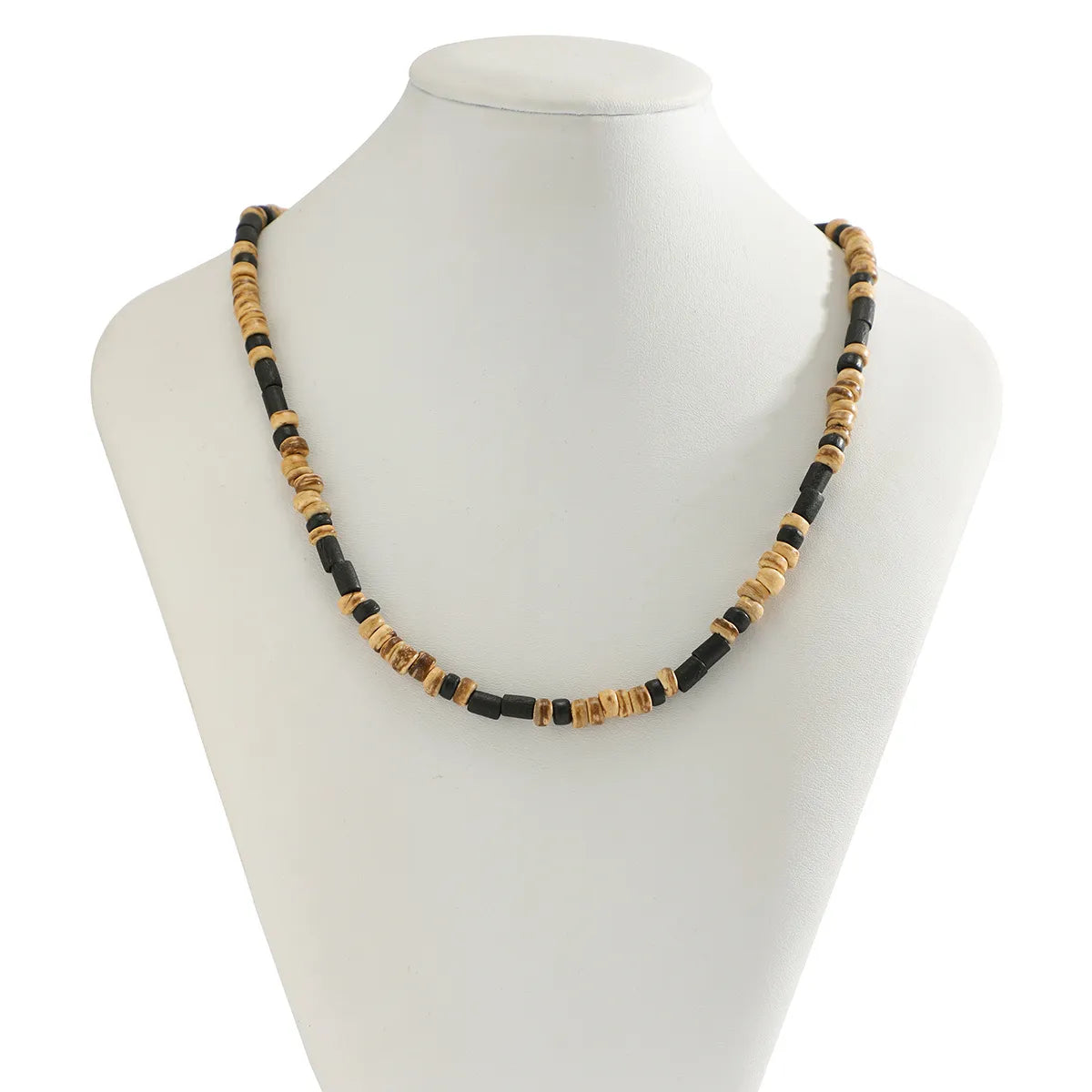 Basic Geometric Wooden Beads Beaded Men'S Necklace