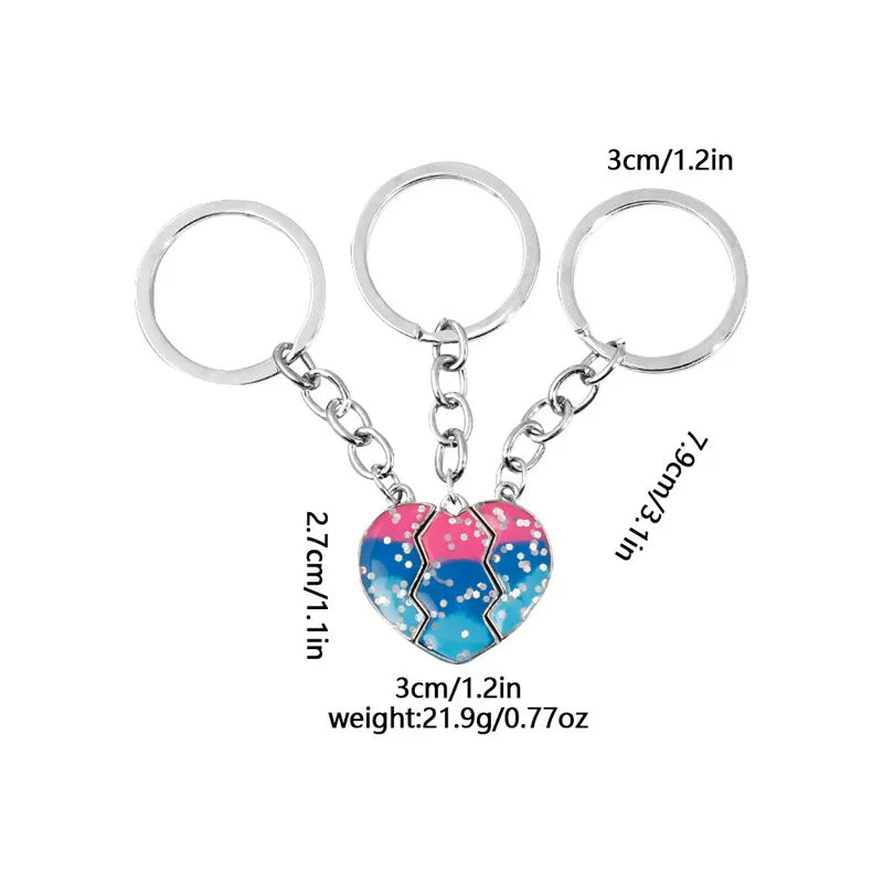 Basic Heart Shape Alloy Epoxy Plating Diamond Artificial Diamond Magnet Women'S Bag Pendant Keychain