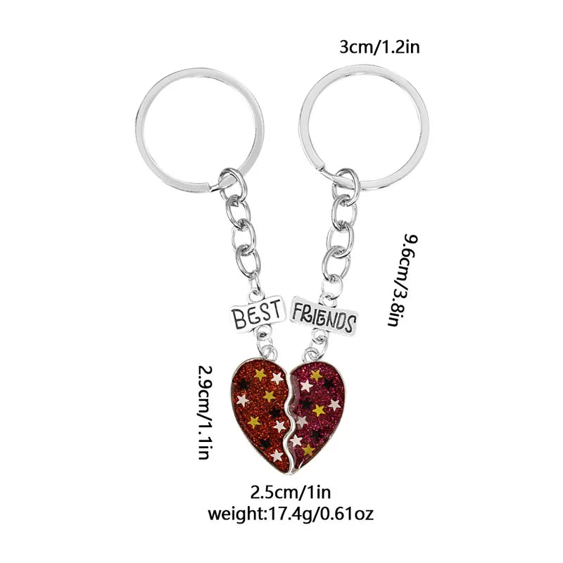 Basic Heart Shape Alloy Epoxy Plating Diamond Artificial Diamond Magnet Women'S Bag Pendant Keychain