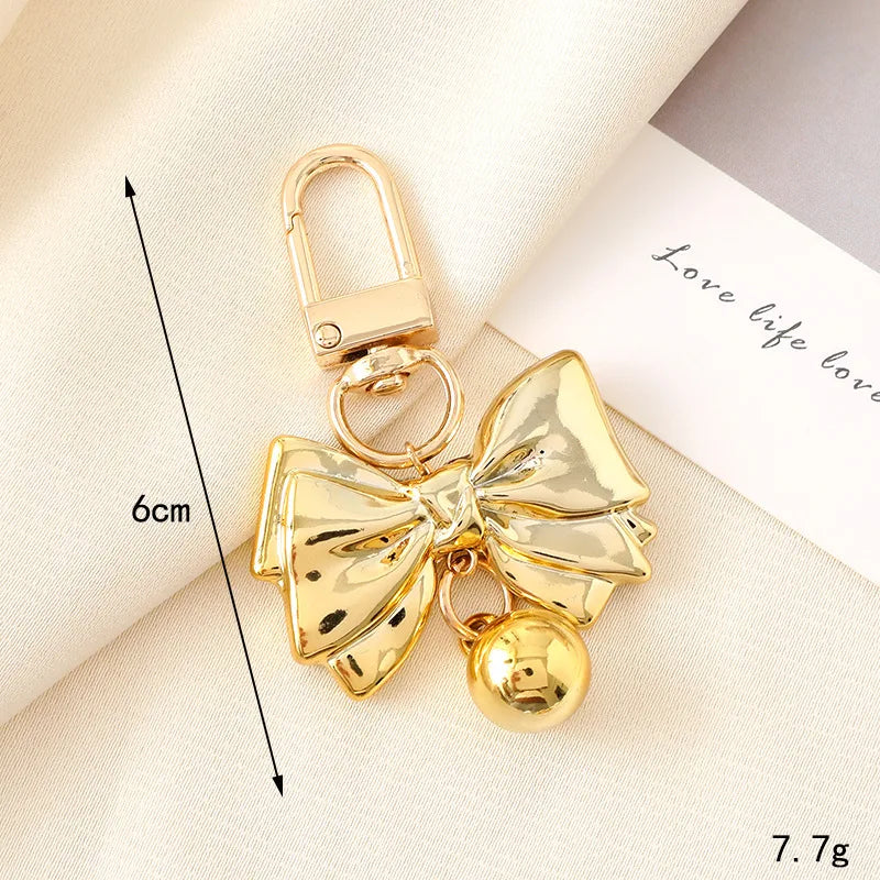 Basic Heart Shape Bow Knot Arylic Bag Pendant Mobile Phone Chain Keychain