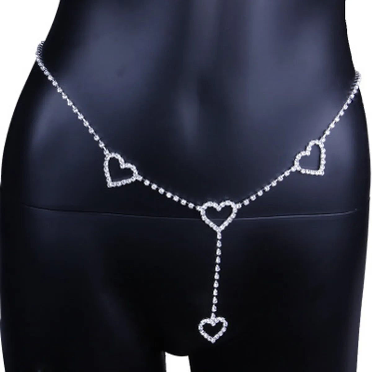 Basic Heart Shape Rhinestone Rhinestone Waist Chain