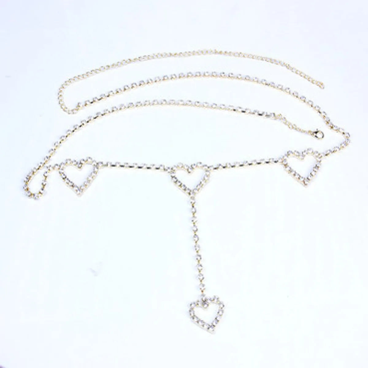 Basic Heart Shape Rhinestone Rhinestone Waist Chain