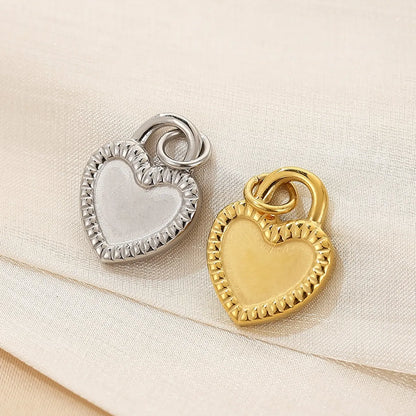 Basic Heart Shape Stainless Steel Enamel Charms