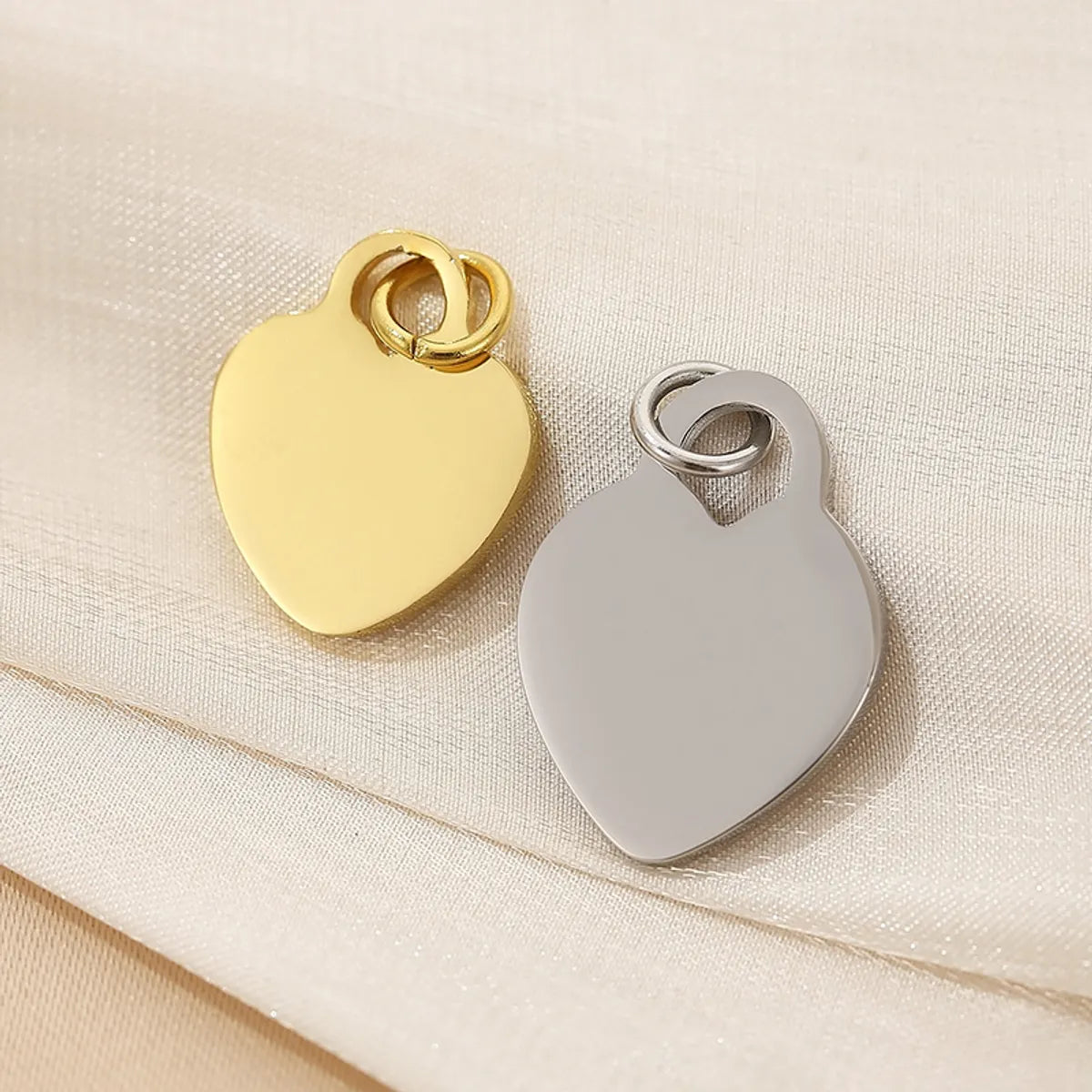 Basic Heart Shape Stainless Steel Enamel Charms