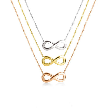 Basic Infinity Titanium Steel Plating Pendant Necklace