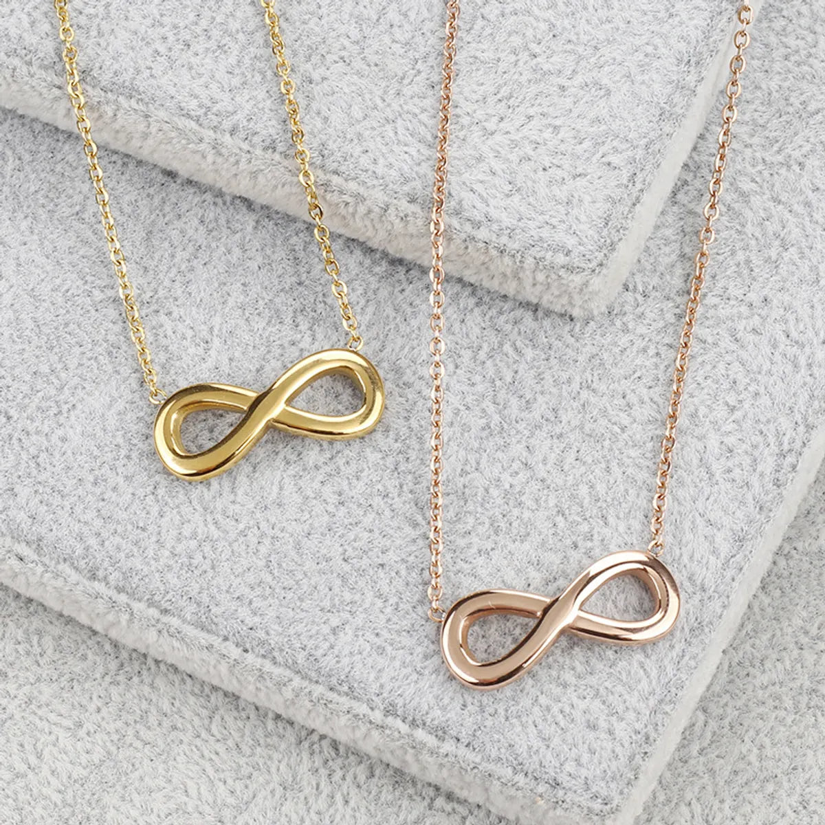 Basic Infinity Titanium Steel Plating Pendant Necklace